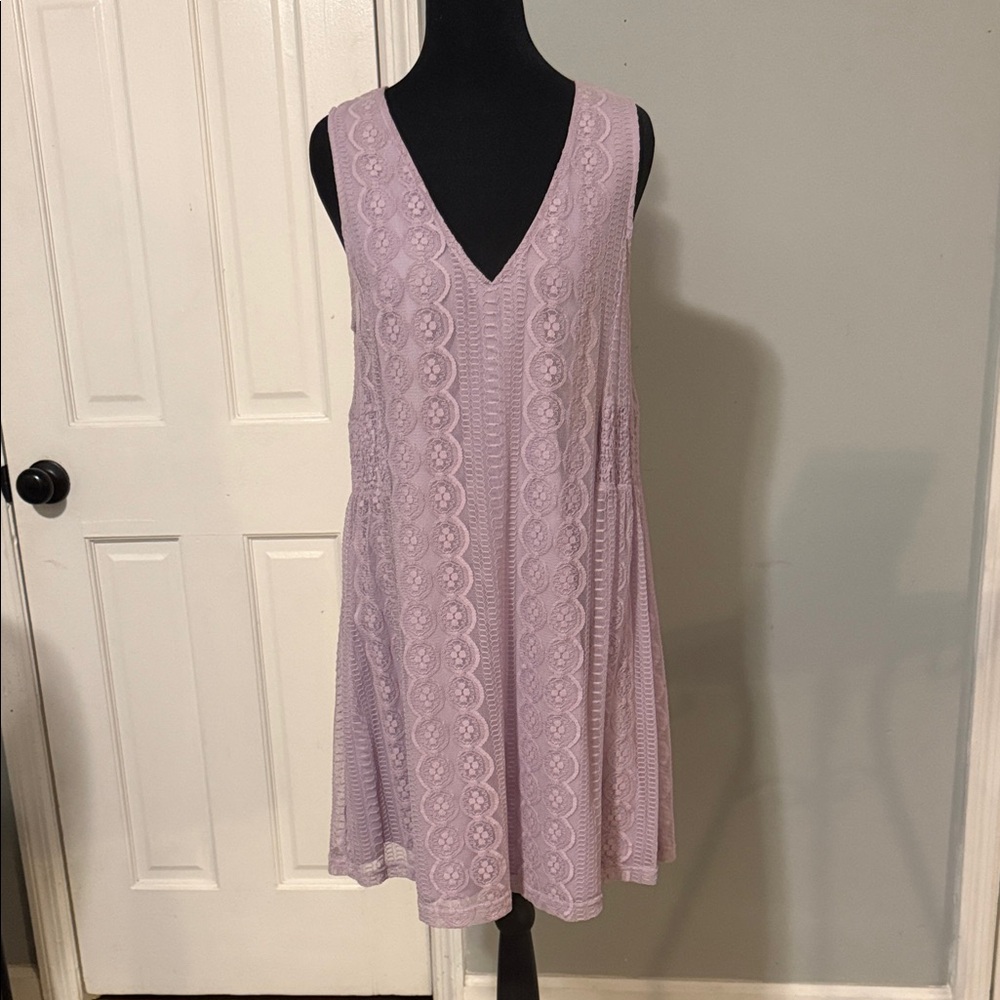 Lavender Lace Sleeveless Dress